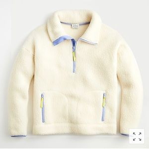 J. Crew sherpa fleece half-zip pullover jacket